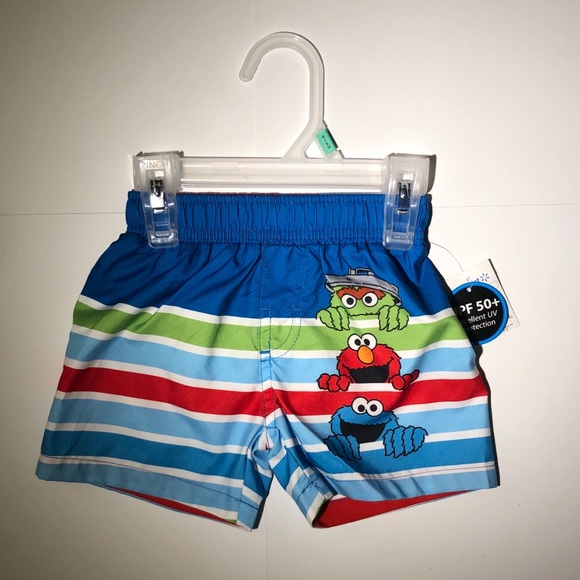 NEW Baby Boy/'s Swim Trunks NWT Size 6-9M Month Red White Blue Shorts Toddler